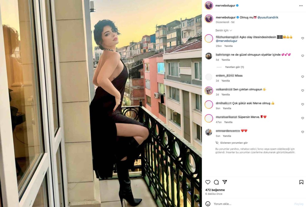 merve bolugur un balkon paylasimi gundem oldu cok sukur eski merve geri donmus